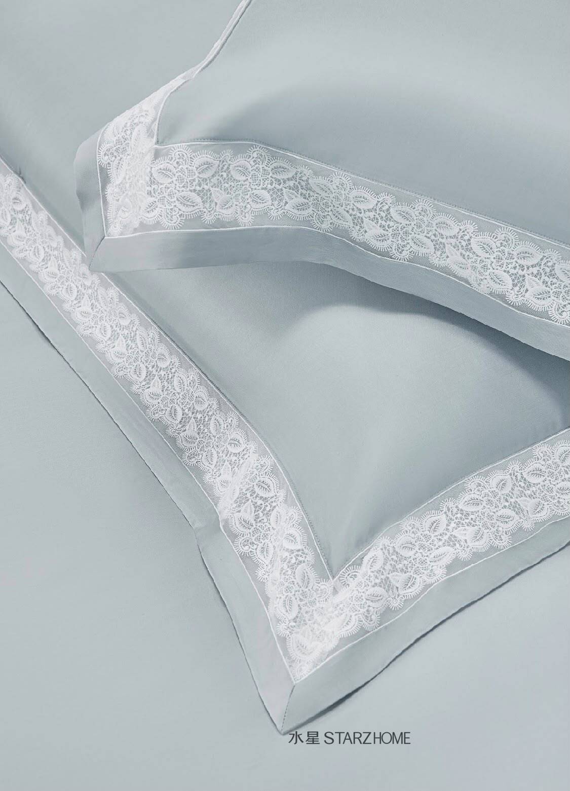 Lenjerie de pat 6 piese din bumbac 65% Tencel si 35% Bumbac | Husă pilotă 200x220 | Cearșaf 240x260|808136