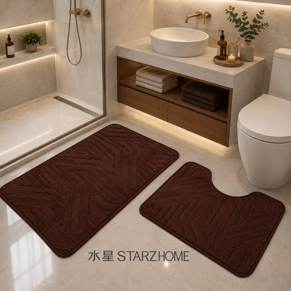 Set de 2 Covorase Pentru Baie M1|40x50cm|50x80cm