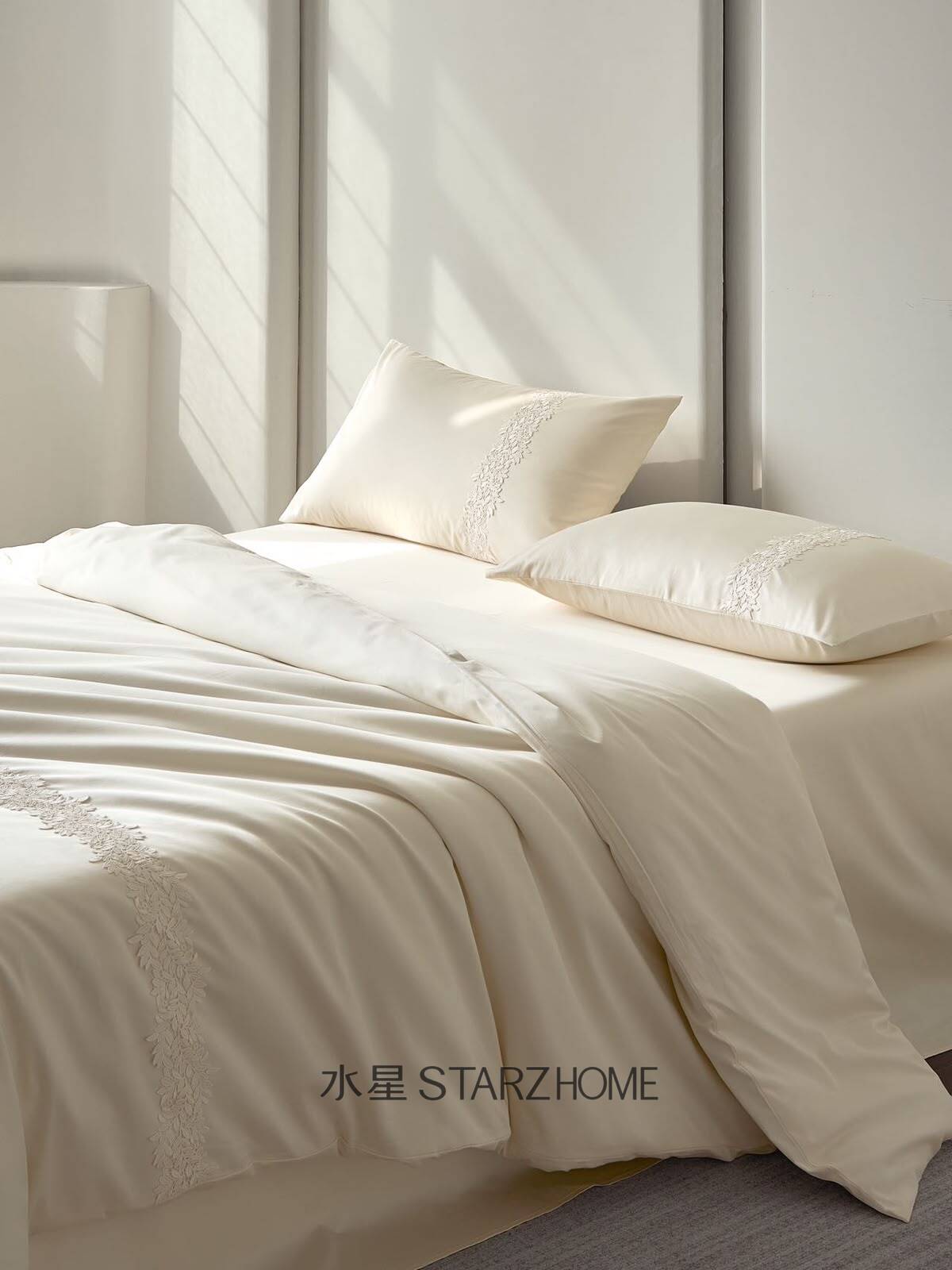 Hepburn T.|Lenjerie de Pat 4 Piese|Dantela Brodata M1| 100% Bumbac