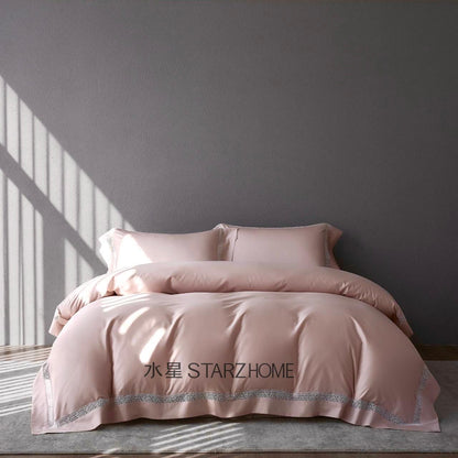 Hepburn T.|Lenjerie de Pat 4 Piese|Dantela Brodata M2| 100% Bumbac