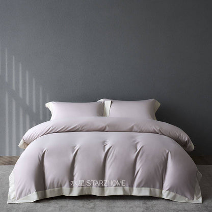Hepburn T.|Lenjerie de Pat 4 Piese| 60% Tencel si 40% Bumbac|Model Ambra Intunecata