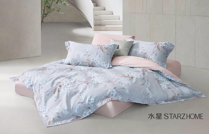 Lenjerie de pat 6 piese din bumbac 100% | Husă pilotă 200x220 | Cearșaf 240x260|808154