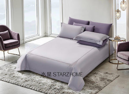 Lenjerie de pat 6 piese din bumbac 100% | Husă pilotă 200x220 | Cearșaf 240x260|808131
