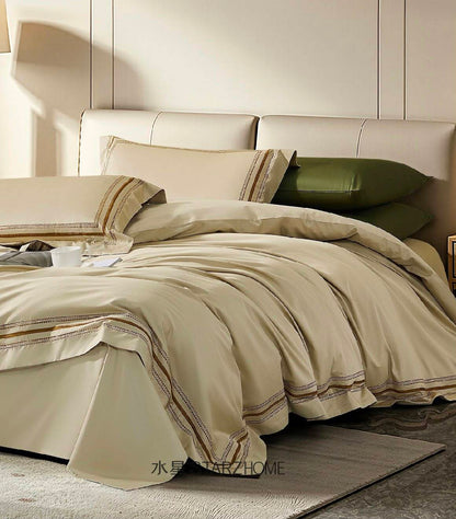 Lenjerie de pat 6 piese din bumbac 100% | Husă pilotă 200x220 | Cearșaf 240x260|808123