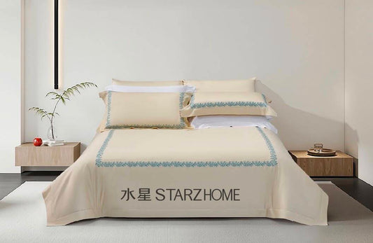 Lenjerie de pat 6 piese din bumbac 100% | Husă pilotă 200x220 | Cearșaf 240x260|808112
