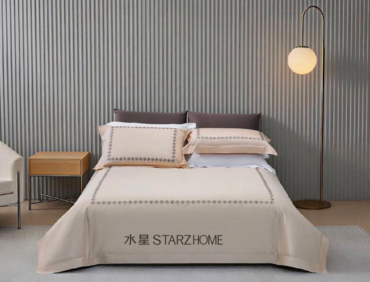 Lenjerie de pat 6 piese din bumbac 100% | Husă pilotă 200x220 | Cearșaf 240x260|808116