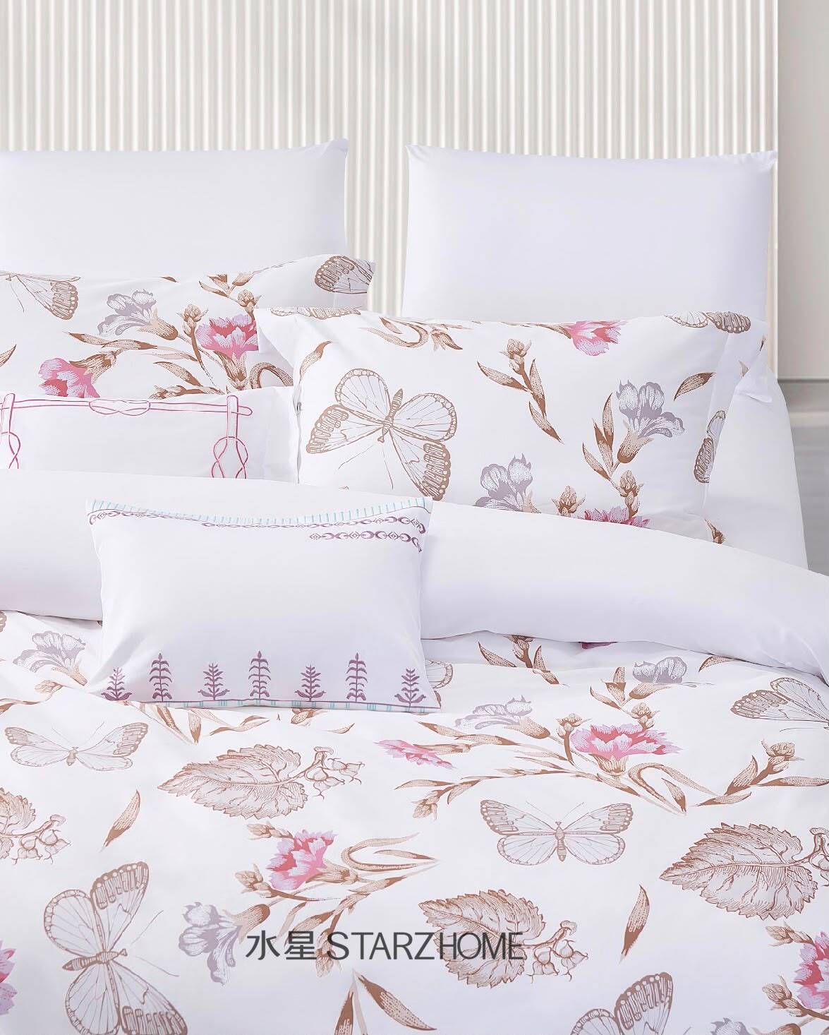 Lenjerie de pat 6 piese din bumbac 100% | Husă pilotă 200x220 | Cearșaf 240x260|808155