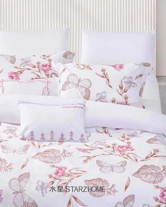Lenjerie de pat 6 piese din bumbac 100% | Husă pilotă 200x220 | Cearșaf 240x260|808155