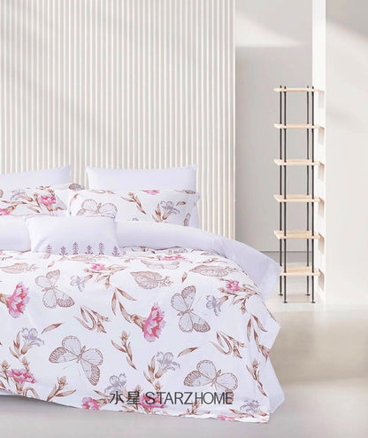 Lenjerie de pat 6 piese din bumbac 100% | Husă pilotă 200x220 | Cearșaf 240x260|808155