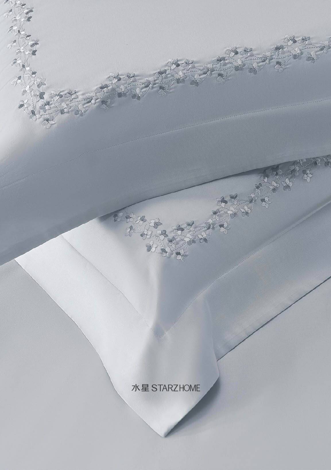 Lenjerie de pat 6 piese din 65% Tencel si 35% bumbac | Husă pilotă 200x220 | Cearșaf 240x260|808132