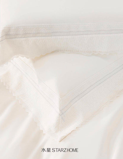 Lenjerie de pat 6 piese din bumbac 65% Tencel si 35% Bumbac | Husă pilotă 200x220 | Cearșaf 240x260|808137