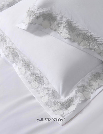 Lenjerie de pat 6 piese din bumbac 100% | Husă pilotă 200x220 | Cearșaf 240x260|808139