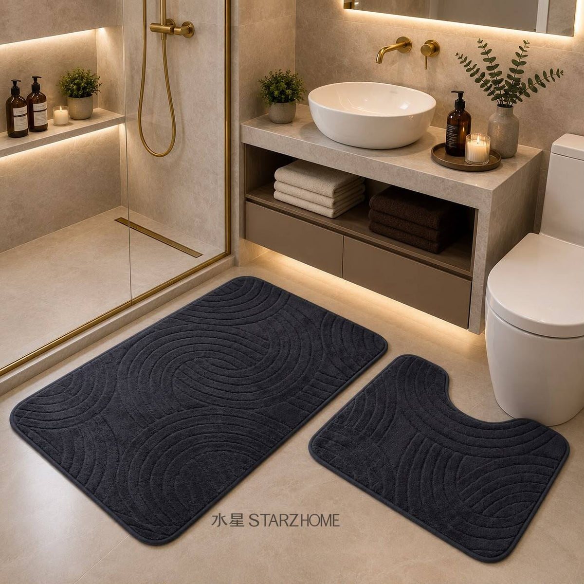 Set de 2 Covorase Pentru Baie M5|40x50cm|50x80cm
