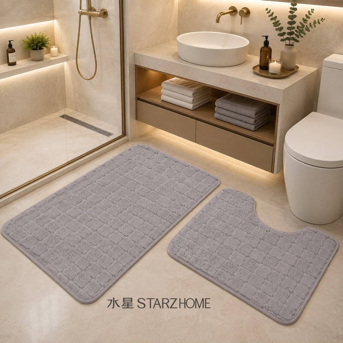 Set de 2 Covorase Pentru Baie M2|40x50xm|50x80cm