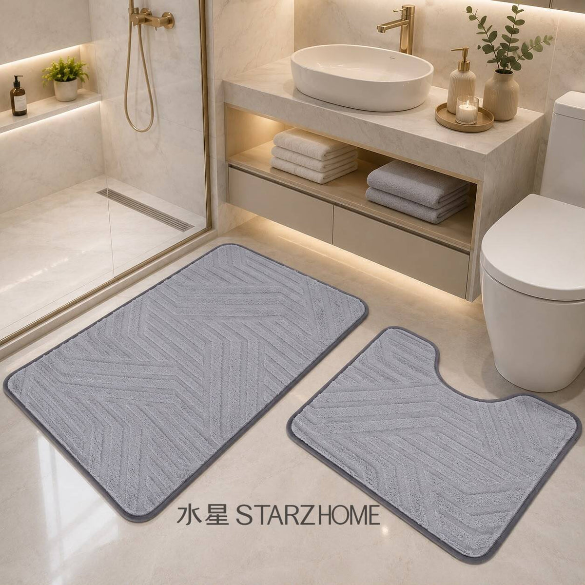 Set de 2 Covorase Pentru Baie M1|40x50cm|50x80cm