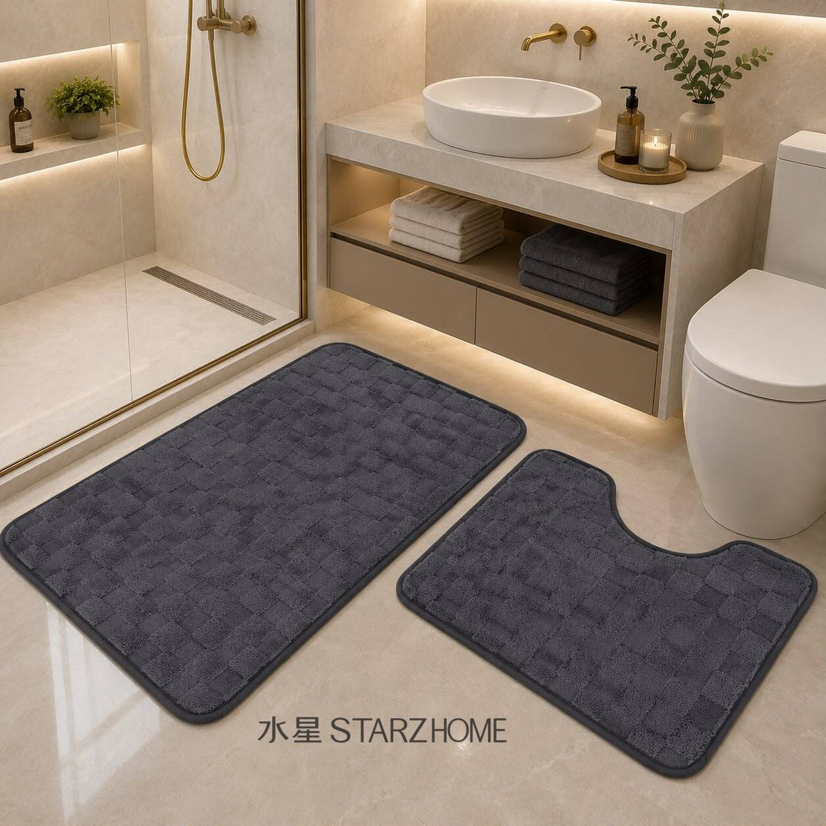 Set de 2 Covorase Pentru Baie M2|40x50xm|50x80cm