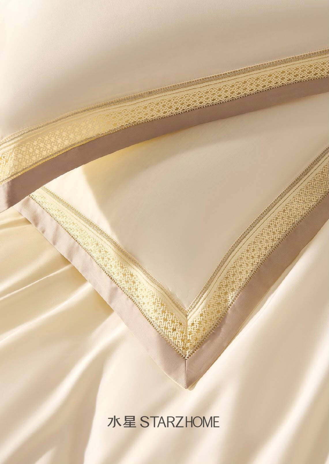 Lenjerie de pat 6 piese din bumbac 65% Tencel si 35% Bumbac | Husă pilotă 200x220 | Cearșaf 240x260|808137