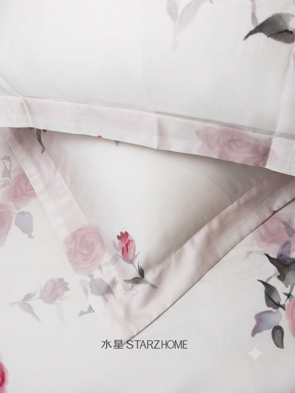 Hepburn T.|Lenjerie de Pat 4 Piese| Trandafir al Bailor| 100% Tencel
