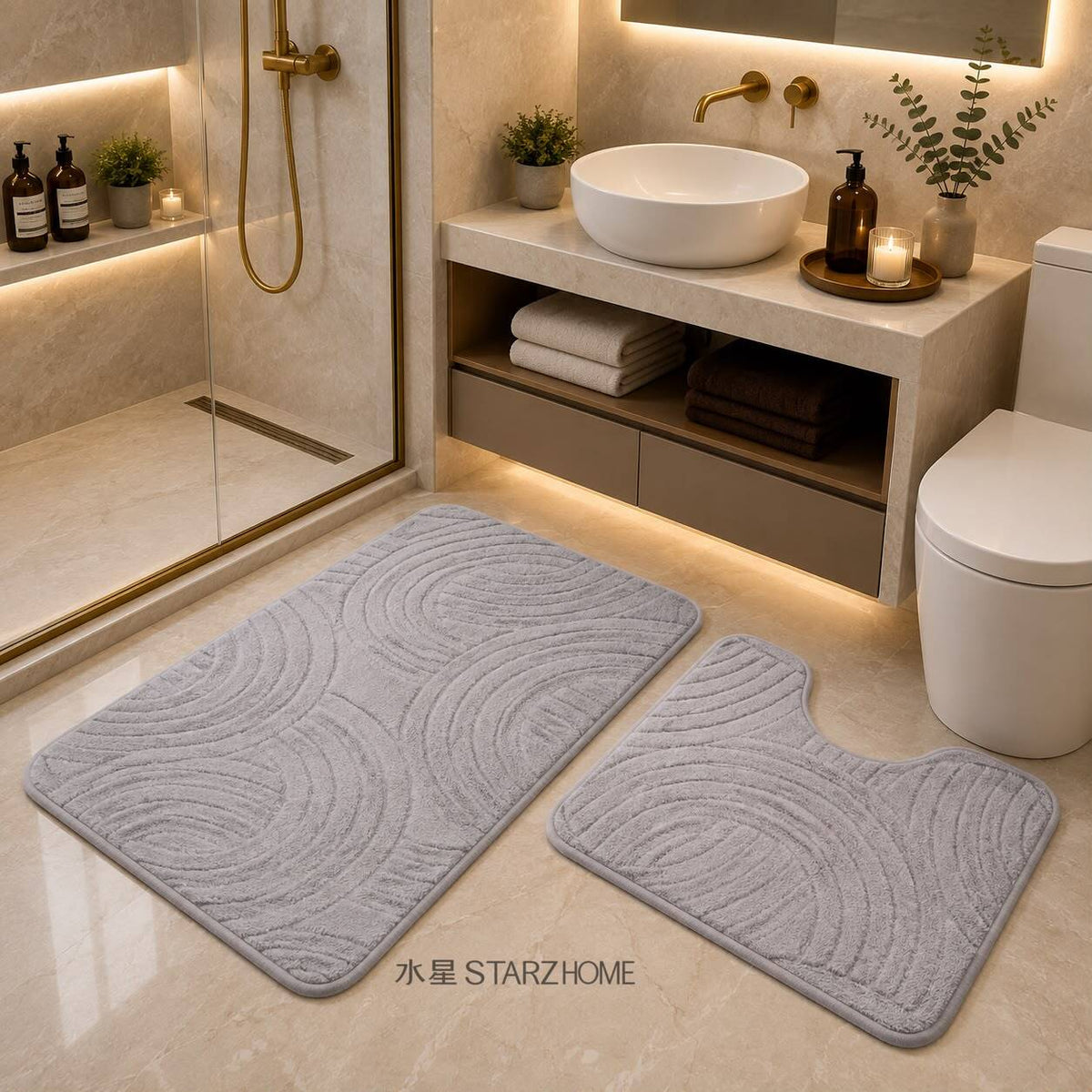 Set de 2 Covorase Pentru Baie M5|40x50cm|50x80cm
