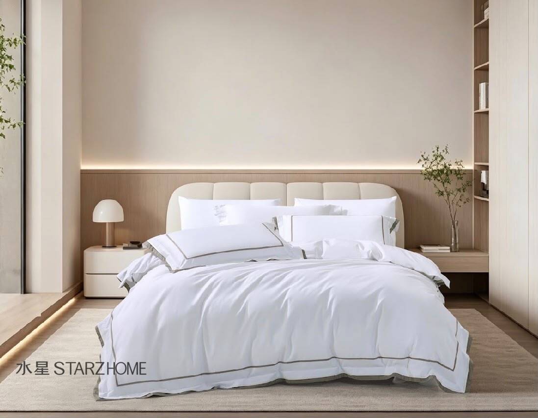 Lenjerie de pat 6 piese din bumbac 100% | Husă pilotă 200x220 | Cearșaf 240x260|808104