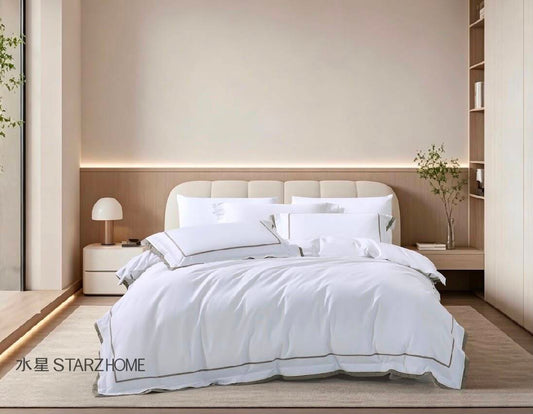 Lenjerie de pat 6 piese din bumbac 100% | Husă pilotă 200x220 | Cearșaf 240x260|808104