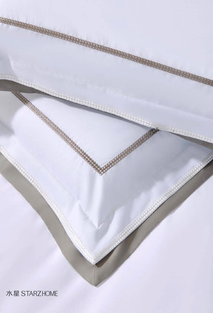 Lenjerie de pat 6 piese din bumbac 100% | Husă pilotă 200x220 | Cearșaf 240x260|808104