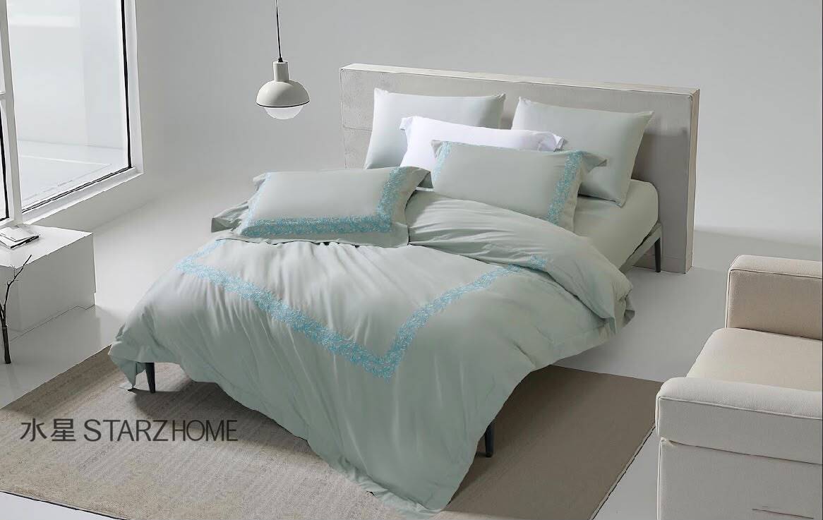 Lenjerie de pat 6 piese din bumbac 100% | Husă pilotă 200x220 | Cearșaf 183x203|808126