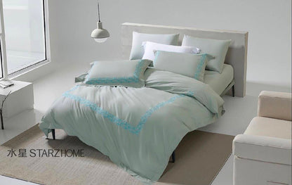 Lenjerie de pat 6 piese din bumbac 100% | Husă pilotă 200x220 | Cearșaf 183x203|808126