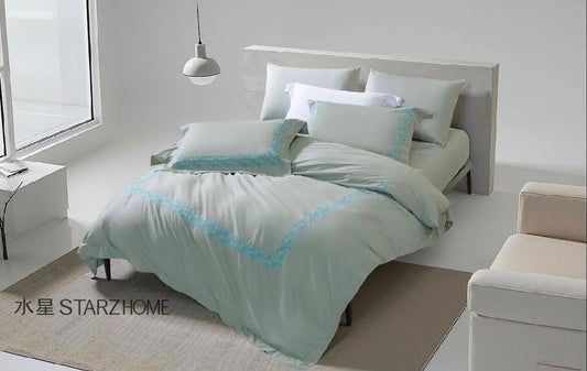 Lenjerie de pat 6 piese din bumbac 100% | Husă pilotă 200x220 | Cearșaf 183x203|808126