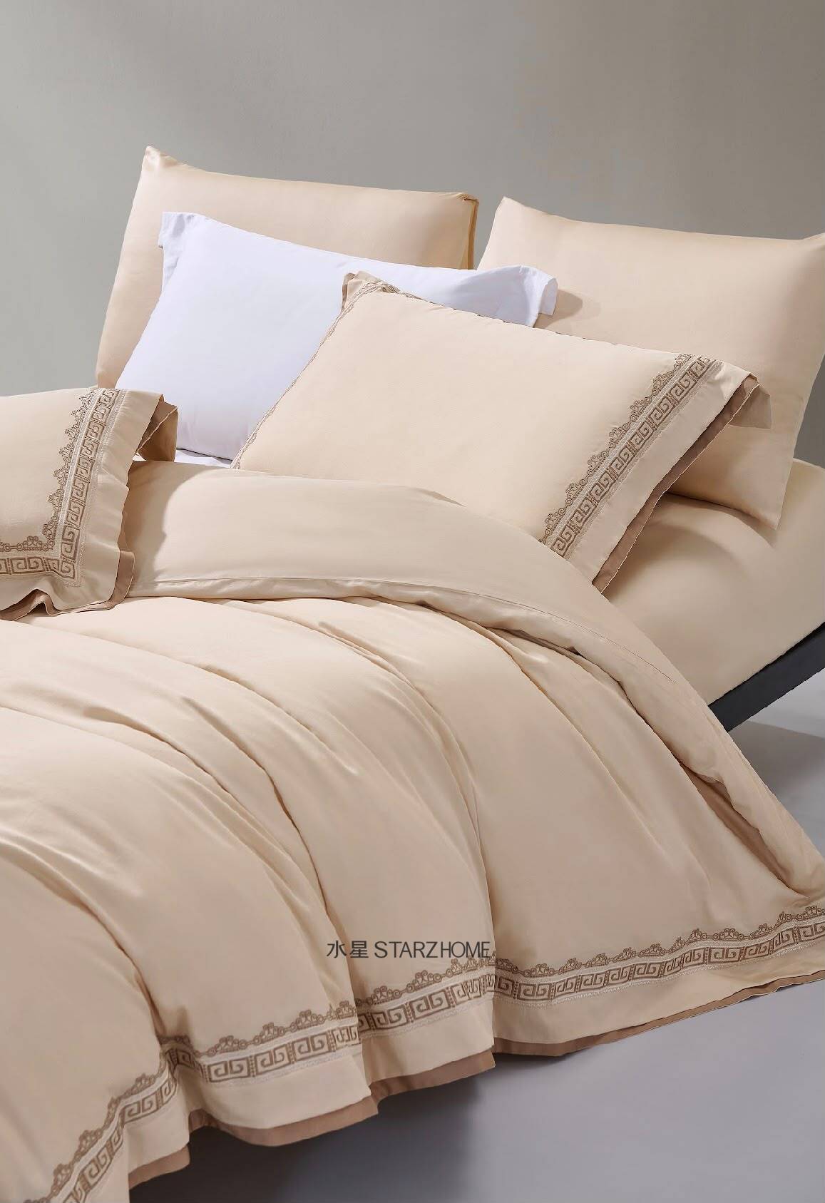Lenjerie de pat 6 piese din bumbac 100% | Husă pilotă 200x220 | Cearșaf 240x260|808115
