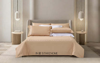 Lenjerie de pat 6 piese din bumbac 100% | Husă pilotă 200x220 | Cearșaf 183x203|808127