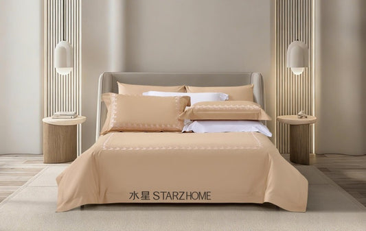 Lenjerie de pat 6 piese din bumbac 100% | Husă pilotă 200x220 | Cearșaf 183x203|808127