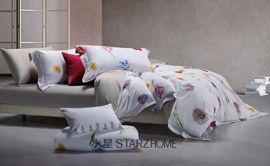 Lenjerie de pat 6 piese din bumbac 100% | Husă pilotă 200x220 | Cearșaf 240x260|808156