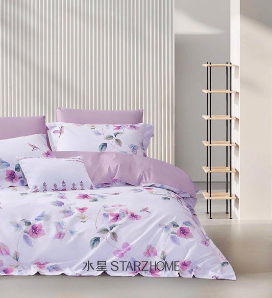 Lenjerie de pat 6 piese din bumbac 100% | Husă pilotă 200x220 | Cearșaf 240x260|808152