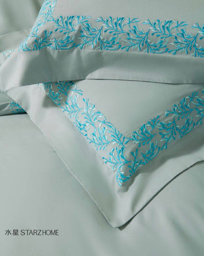 Lenjerie de pat 6 piese din bumbac 100% | Husă pilotă 200x220 | Cearșaf 183x203|808126