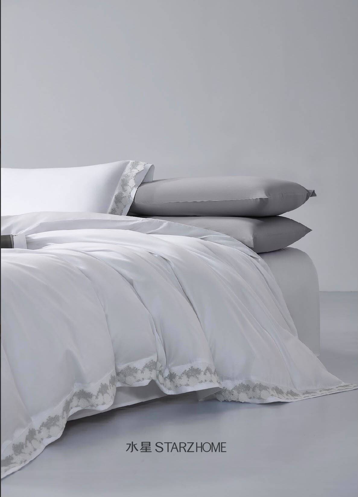 Lenjerie de pat 6 piese din bumbac 100% | Husă pilotă 200x220 | Cearșaf 240x260|808139