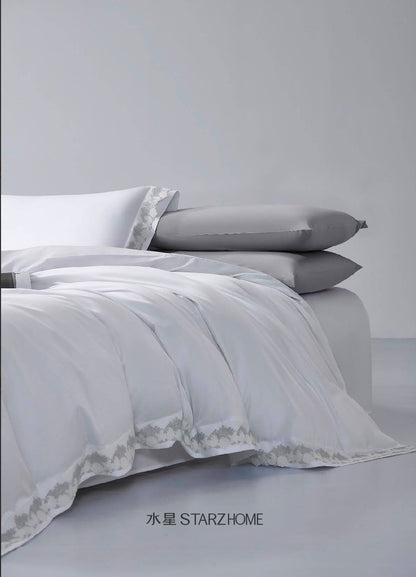 Lenjerie de pat 6 piese din bumbac 100% | Husă pilotă 200x220 | Cearșaf 240x260|808139