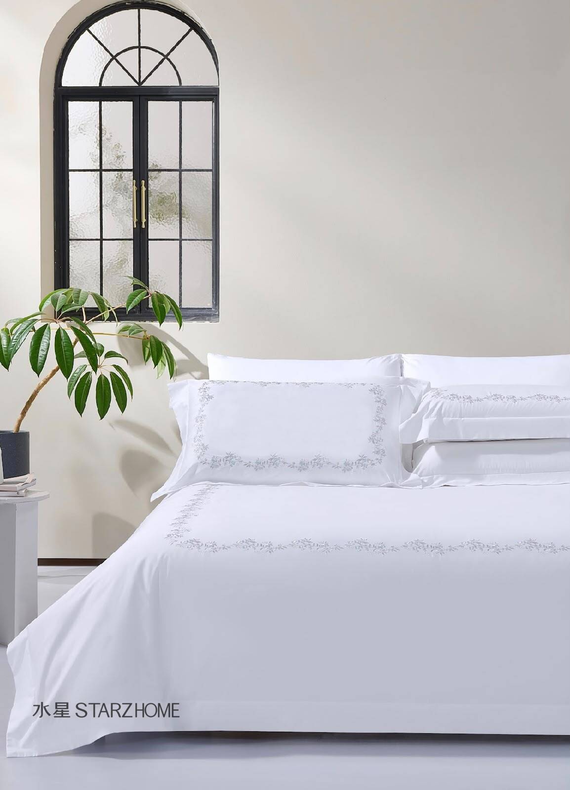 Lenjerie de pat 6 piese din bumbac 100% | Husă pilotă 200x220 | Cearșaf 240x260|808106