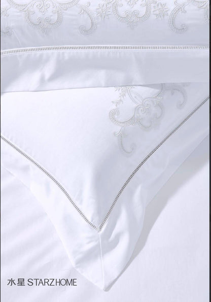 Lenjerie de pat 6 piese din bumbac 100% | Husă pilotă 200x220 | Cearșaf 240x260|808103
