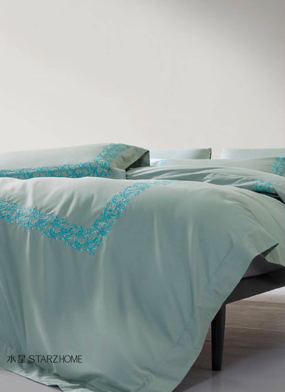 Lenjerie de pat 6 piese din bumbac 100% | Husă pilotă 200x220 | Cearșaf 183x203|808126