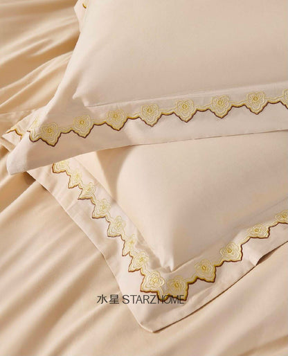 Lenjerie de pat 6 piese din bumbac 100% | Husă pilotă 200x220 | Cearșaf 183x203|808129