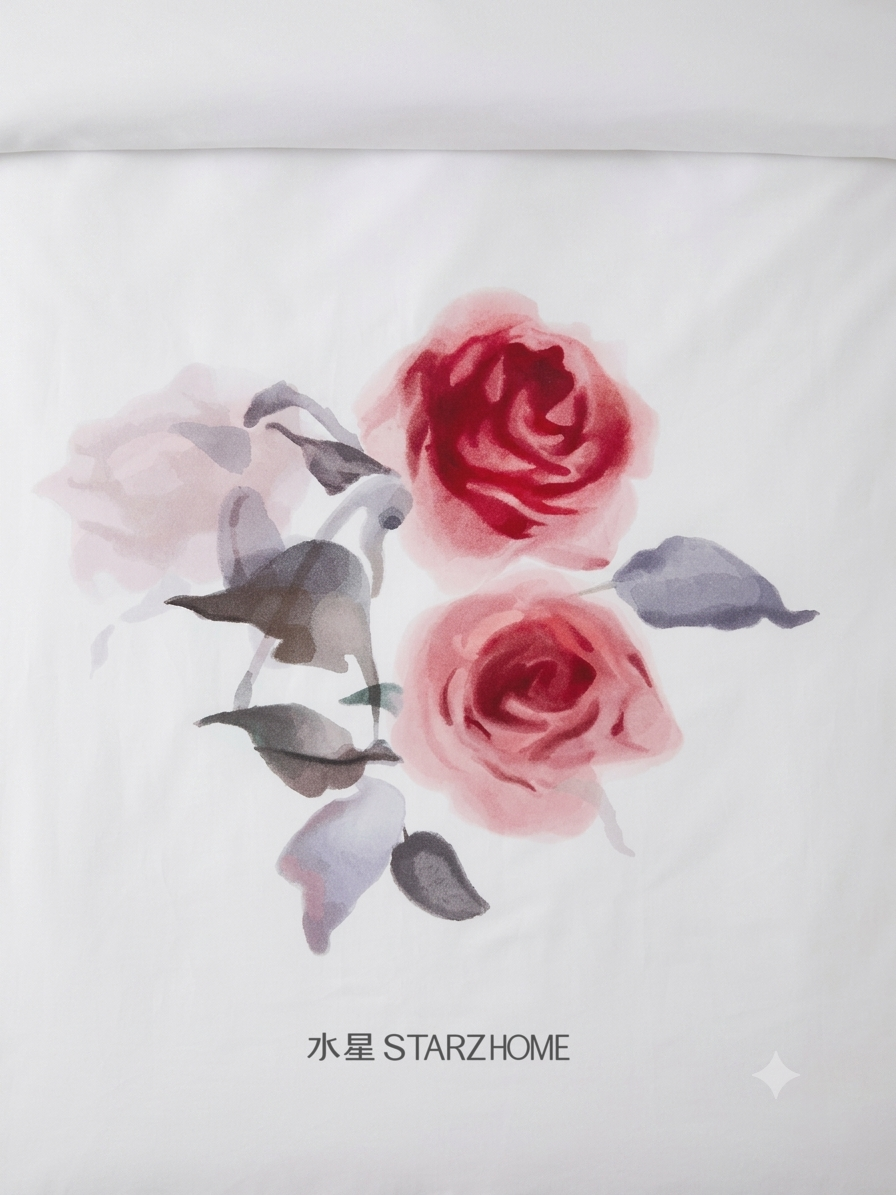 Hepburn T.|Lenjerie de Pat 4 Piese| Trandafir al Bailor| 100% Tencel