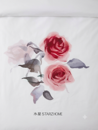 Hepburn T.|Lenjerie de Pat 4 Piese| Trandafir al Bailor| 100% Tencel