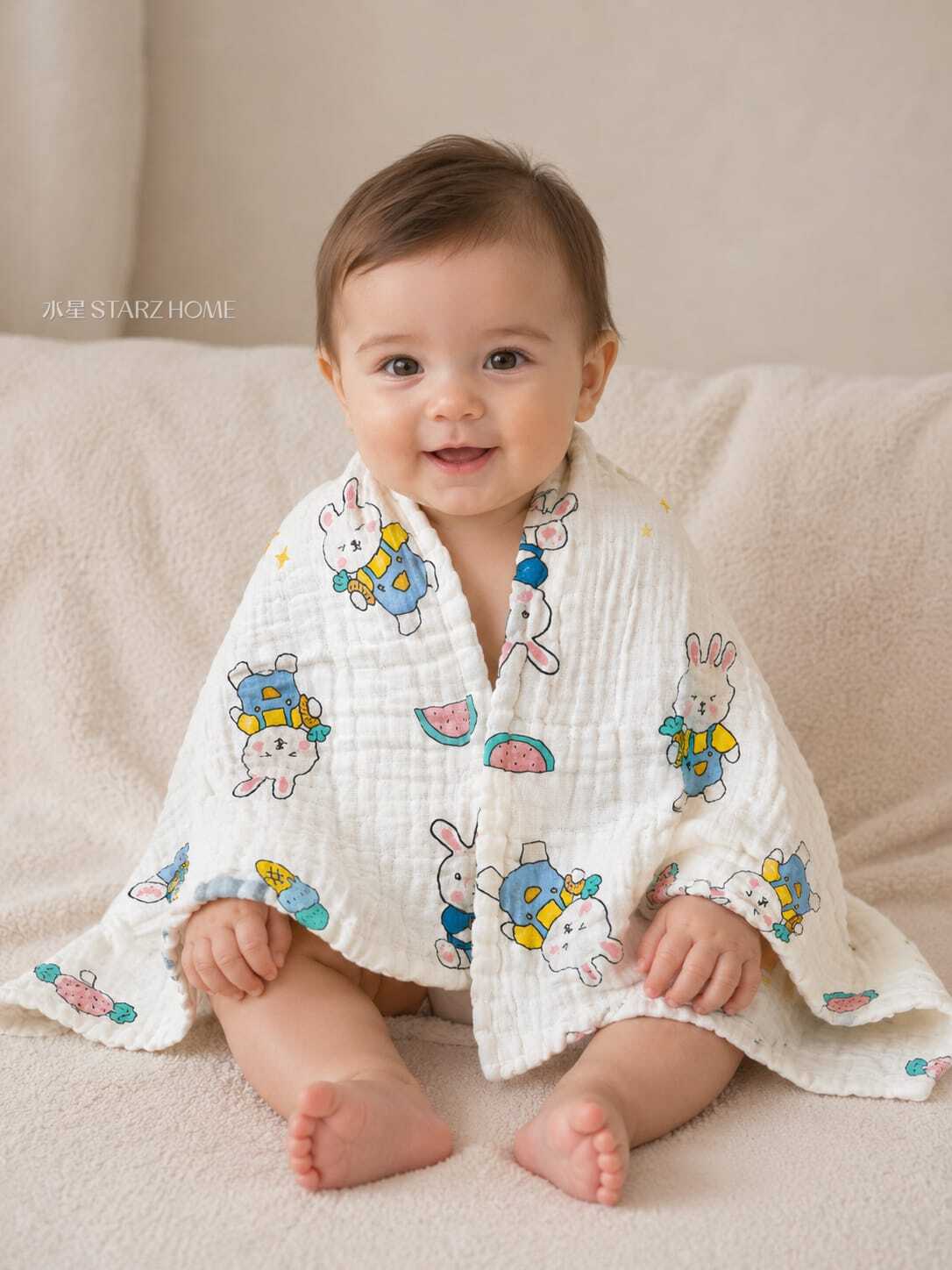 Prosop Bebe|Model Iepurași|Muselină