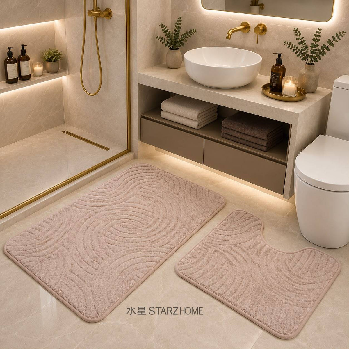 Set de 2 Covorase Pentru Baie M5|40x50cm|50x80cm